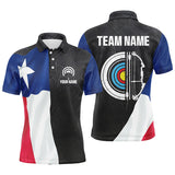 Maxcorners Personalized Retro Texas Flag Archery Shirts For Men Custom Patriotic Archery Jersey For Archery