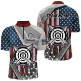 Maxcorners Personalized Usa Flag Archery Shirts For Men Custom Patriotic Archery Jerseys For Team Archers