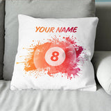 Customized 8 Ball Pool Painted Pillow, Billiard Throw Pillows Gifts