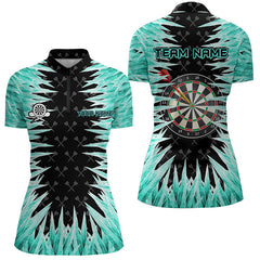 Maxcorners Personalized Darts Board Turquoise Icy 3D Printed Men Dart Shirts Custom Cool Dart Jerseys For Team