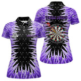 Maxcorners Personalized Darts Board Purple Icy 3D Printed Men Dart Shirts Custom Cool Dart Jerseys For Team