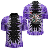 Maxcorners Personalized Darts Board Purple Icy 3D Printed Men Dart Shirts Custom Cool Dart Jerseys For Team