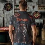 Maxcorners Black And Orange Custom Tiger Darts Polo & Quarter Zip, Dart Shirts For Women Team Dart Jerseys