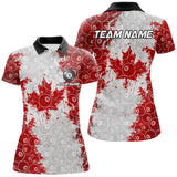 Maxcorners Canadian Leaf 8 Ball Pattern Billiard Jersey Customized Name, Team Name 3D Polo Shirt