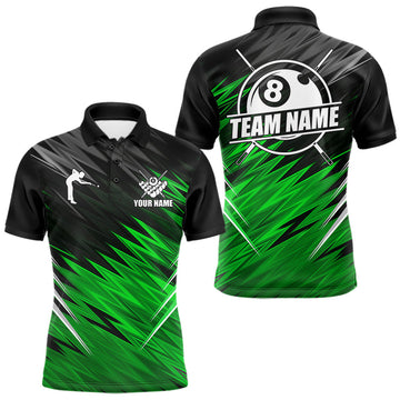 Maxcorners Black And Purple 8 Ball Billiard Pool Shirts For Men Custom Billiard League Shirt, Pool Team Jersey