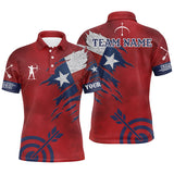 Maxcorners Personalized Texas Archery Men Quarter-Zip, Archery Jersey Texas Flag Shirts For Archer