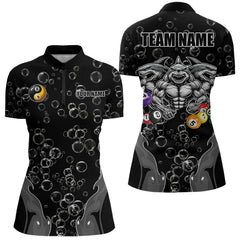 Maxcorners Personalized Funny Sharks 3D Pool Balls Billiard Shirts For Men Custom 8 & 9 Ball Billiard Jerseys
