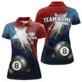 Maxcorners Personalized Grunge Texas Flag 8 Ball Billiard Pool Shirt For Men, Patriotic Texas Billiard Jerseys