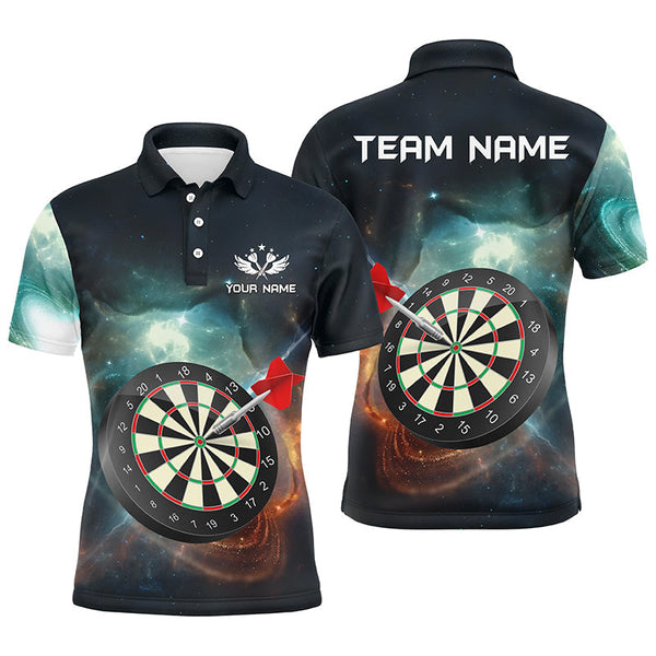 Personalized 3D Darts Board Galaxy Universe Men Darts Polo Shirts