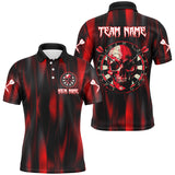 Maxcorners Personalized Red Skull Darts Board Men Darts Polo Shirts Custom Team League Darts Jerseys Uniform