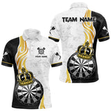 Maxcorners Personalized Dartboard Crown Gold Darts Shirt For Men Custom Darts Team Jersey Polo & 1/4 Zip TU1908