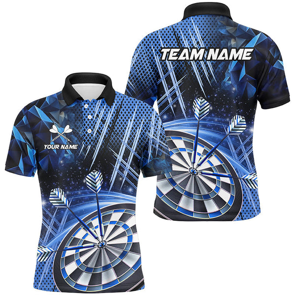 Maxcorners Personalized 3D Glitter Darts Shirts Custom Team Dart League Shirts Dart Jerseys |Blue