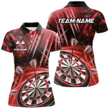 Maxcorners Personalized 3D Glitter Men Darts Shirts Custom Team Dart League Shirts Dart Jerseys |Red