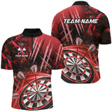 Maxcorners Personalized 3D Glitter Men Darts Shirts Custom Team Dart League Shirts Dart Jerseys |Red