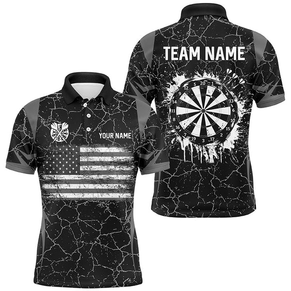 Maxcorners Black White Retro Us Flag Patriotic Darts Jersey Customized Name, Team Anme 3D Shirt