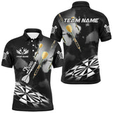 Maxcorners Black White Dart Board Hazy Smoke Custom 3D Dart Shirts Darts League Team Shirt Dart Jersey