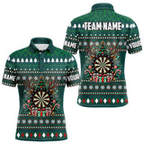 Maxcorners Green Christmas Pattern Custom Dart Shirts Funny Darts Christmas Gifts Xmas Dart Jerseys