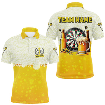 Maxcorners Personalized Yellow Funny Darts And Beer Men Dart Shirts, Drinking Darts Team Jerseys, Dart Gifts LM1904