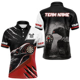 Maxcorners Personalized Raven Darts Shirt For Men Custom Black And Red Gothic Darts Team Jersey LM2110