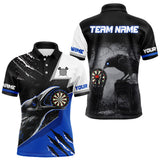 Maxcorners Personalized Raven Darts Shirt For Men Custom Black And Blue Gothic Darts Team Jersey LM2110