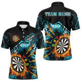 Maxcorners Personalized Turquoise Dartboard Fire Marble Darts Shirt For Men Custom Darts Team Jersey Outfit LM2110