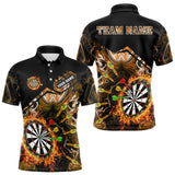 Maxcorners Personalized Orange Dartboard Fire Marble Darts Shirt For Men Custom Darts Team Jersey Outfit LM2110
