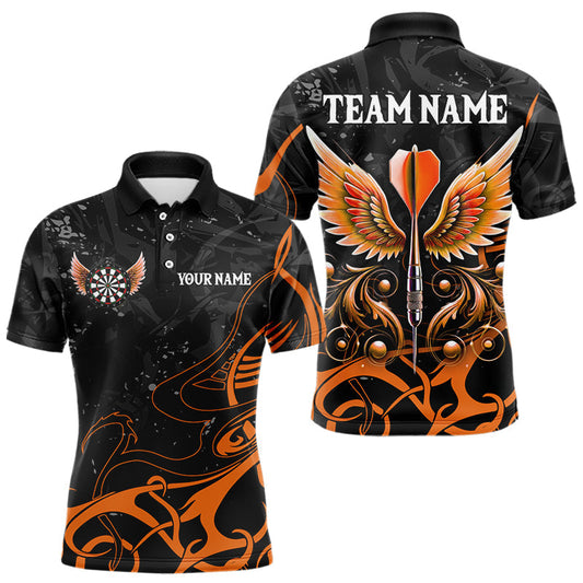 Maxcorners Arrow Wings Custom Dart Shirt For Men, Orange Dart Jerseys Pocket Option