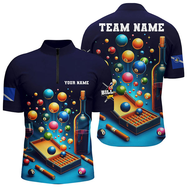 Maxcorners Personalized Billiard Games Las Vegas Flag Men Polo Shirts, Pool Balls Team League Billiard Shirts