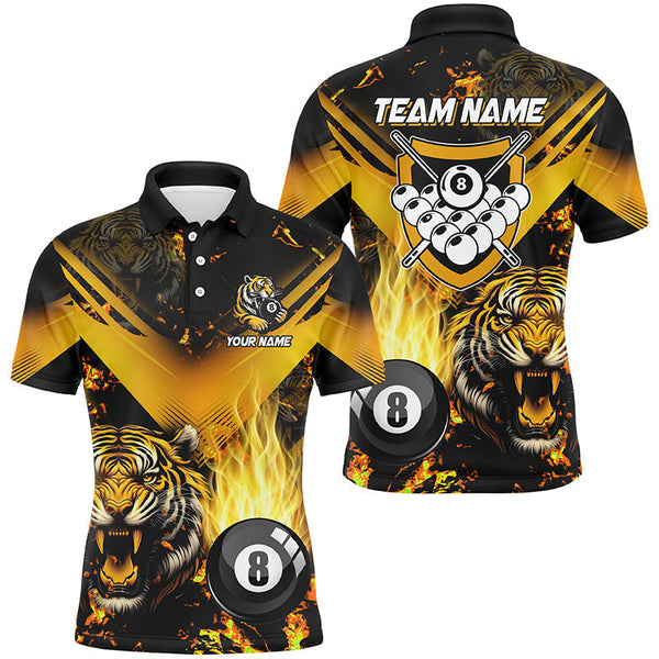 Maxcorners Tiger 3D All Over Print Billiard Shirts For Men Custom 8 Ball Team League Billiard Jerseys