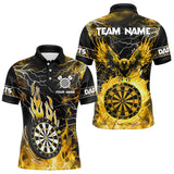 Maxcorners Yellow Dart Board Fire Flame Custom Eagle Dart Shirts For Men, Thunder Lightning Dart Team Jerseys 