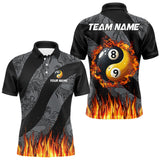 Maxcorners Personalized Flame Ying And Yang 8 Ball & 9 Ball Billiard Shirt For Men, Funny Pool Team Jerseys TU0107