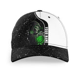 Maxcorners Darts Green Death Skeleton Personalized Name 3D Cap