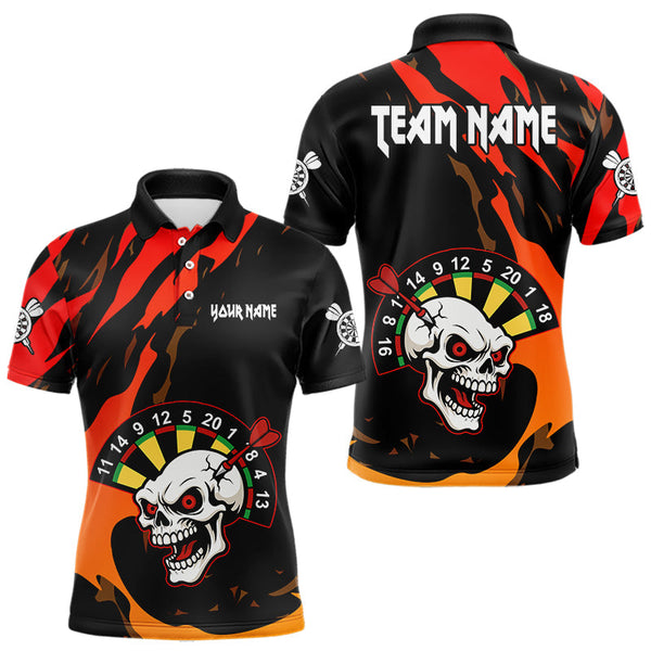 Maxcorners Funny Skull Dart Shirts For Men Custom Dart Team Jersey, Best Darts Outfit LM1625