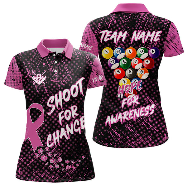 Maxcorners Shoot For Change Breast Cancer Awareness Billiard Shirt For Men Custom Pink Ribbon Billiard Jersey LM2707
