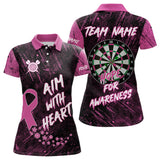 Maxcorners Aim With Heart Pink Ribbon Darts Shirt For Men Custom Breast Cancer Awareness Darts Jersey LM2707