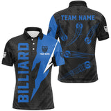 Maxcorners Personalized Blue Billiard Tournament Jerseys, Best 8 Ball Pool Billiard Shirts For Team