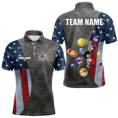 Maxcorners Grunge American Flag Patriotic Billiard Shirts For Men Custom 3D Billiard Balls Pool Team Jerseys
