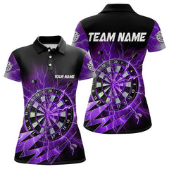 Maxcorners Personalized Purple Dartboard Thunder Storm Lighting Dart Shirts For Men Custom Team Dart Jerseys