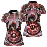 Maxcorners Personalized Thunder Lightning Dragon Billiard Shirt For Men, Red 8 Ball Pool Team Jersey LM2707