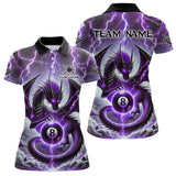 Maxcorners Personalized Purple Thunder Lightning Dragon Billiard Shirt For Men, Best 8 Ball Pool Team Jersey LM2707