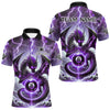 Maxcorners Personalized Purple Thunder Lightning Dragon Billiard Shirt For Men, Best 8 Ball Pool Team Jersey LM2707
