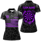 Maxcorners Purple Retro Us Flag Patriotic Darts Jersey Customized Name, Team Anme 3D Shirt