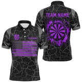 Maxcorners Purple Retro Us Flag Patriotic Darts Jersey Customized Name, Team Anme 3D Shirt