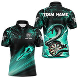 Maxcorners Turquoise Thunder Lightning Custom Cobra Snake Dart Shirts Team League Dart