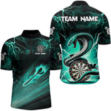 Maxcorners Turquoise Thunder Lightning Custom Cobra Snake Dart Shirts Team League Dart