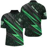 Maxcorners Personalized Green Dart Jerseys Men Dart Polo & Quarter Zip Shirt Custom Team League Dart Shirt