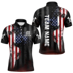 Maxcorners Personalized American Flag Patriotic Darts Shirt For Men Custom Darts Jersey Team Polo & 1/4 Zip LM0210