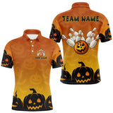 Maxcorners Personalized Orange Funny Bowling Halloween Shirt For Men Custom Bowling Team Jersey Outfit LM0210