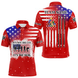 Maxcorners It'S Not The Cue It'S The Skill Custom American Flag Women Billiard Shirt Funny Billiard Jersey |Red