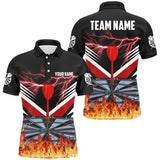 MaxCorners Darts Thunder Lightning Flame Customized Name 3D Polo Shirt For Men